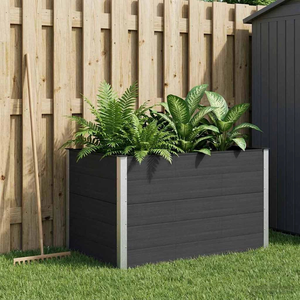 Letto rialzato da giardino Nero 150 x 100 x 91 cm 42038983