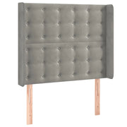 Testiera | Testata ad Orecchio Grigio Chiaro 93x16x118/128 cm in Velluto
