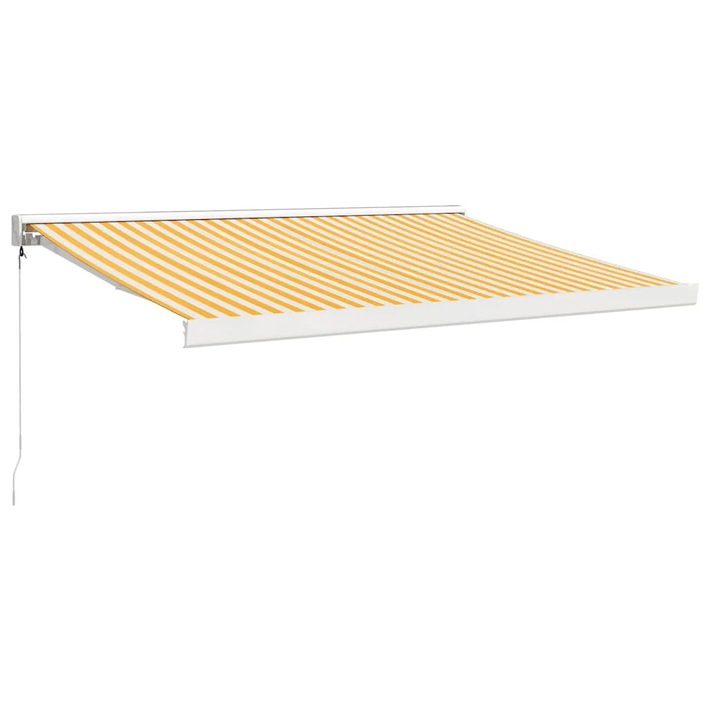 Tenda retrattile Giallo e Bianco con Struttura Bianca 3154532