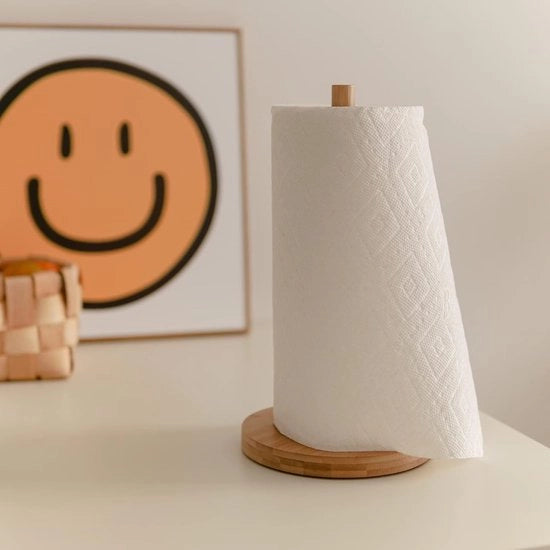 Sostegno per asciugamani in carta di bamboo - stabilità e stile - adatto per cucina e bagno