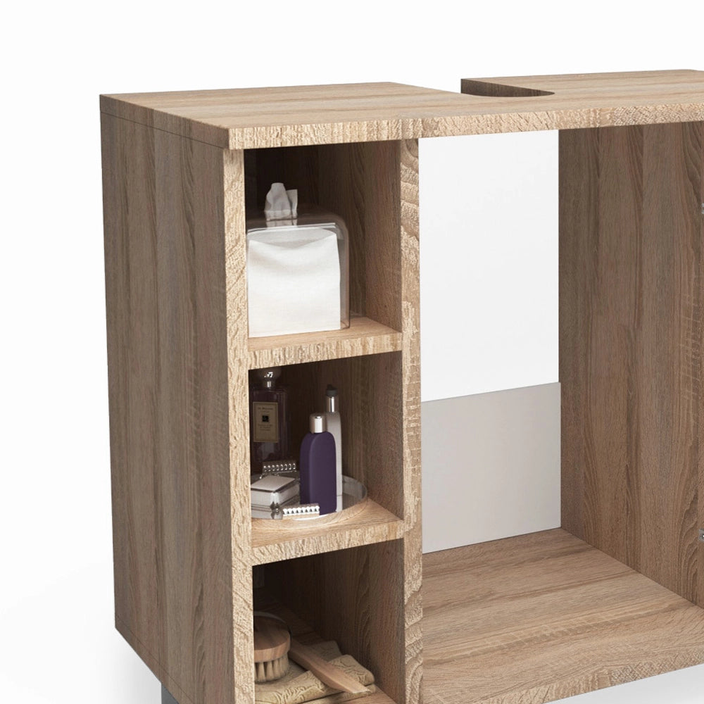Mobile sottolavabo per bagno Fynn Sonoma/Bianco 60 x 54 cm Vicco