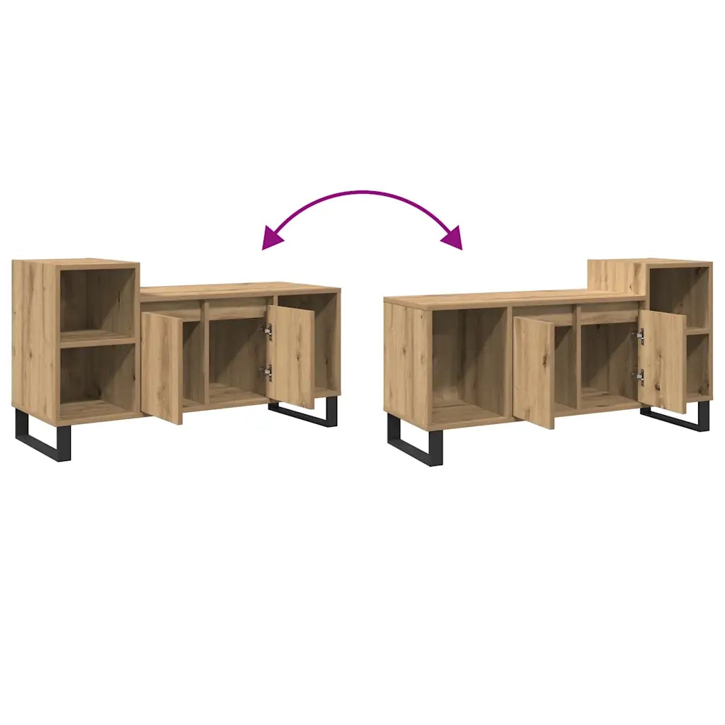 Mobile TV Rovere Artigianale 100x35x55 cm in Legno Multistrato