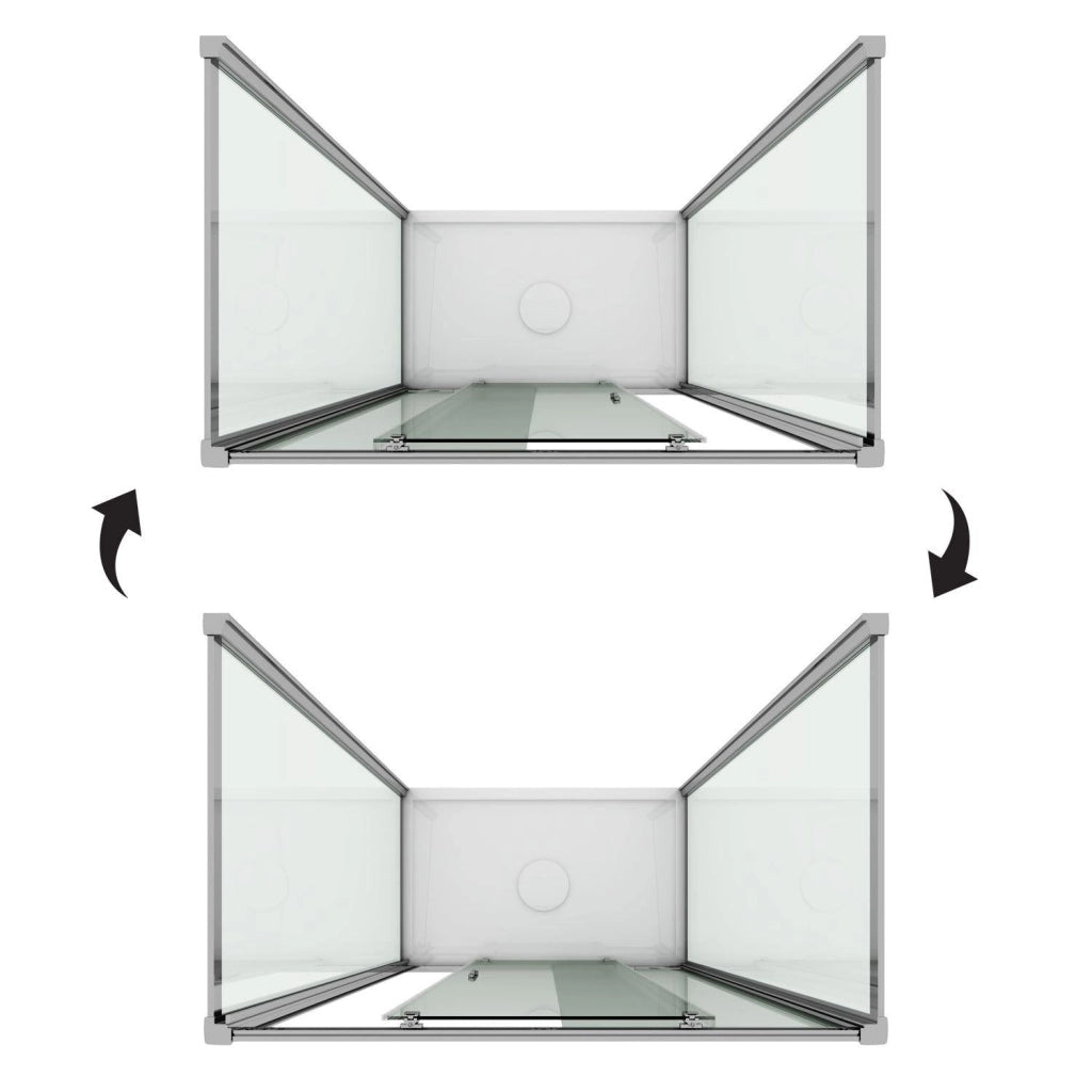 Box Doccia 3 Lati 70x110x70 cm 1 Anta Scorrevole in Cristallo Opaco 6mm H198 Fosterberg Viborg Trio