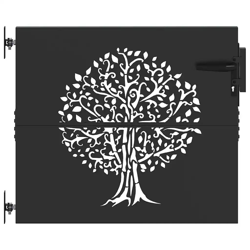 vidaXL Cancello da giardino, Cancello da Giardino 85x75 cm Design Albero in Acciaio Corten