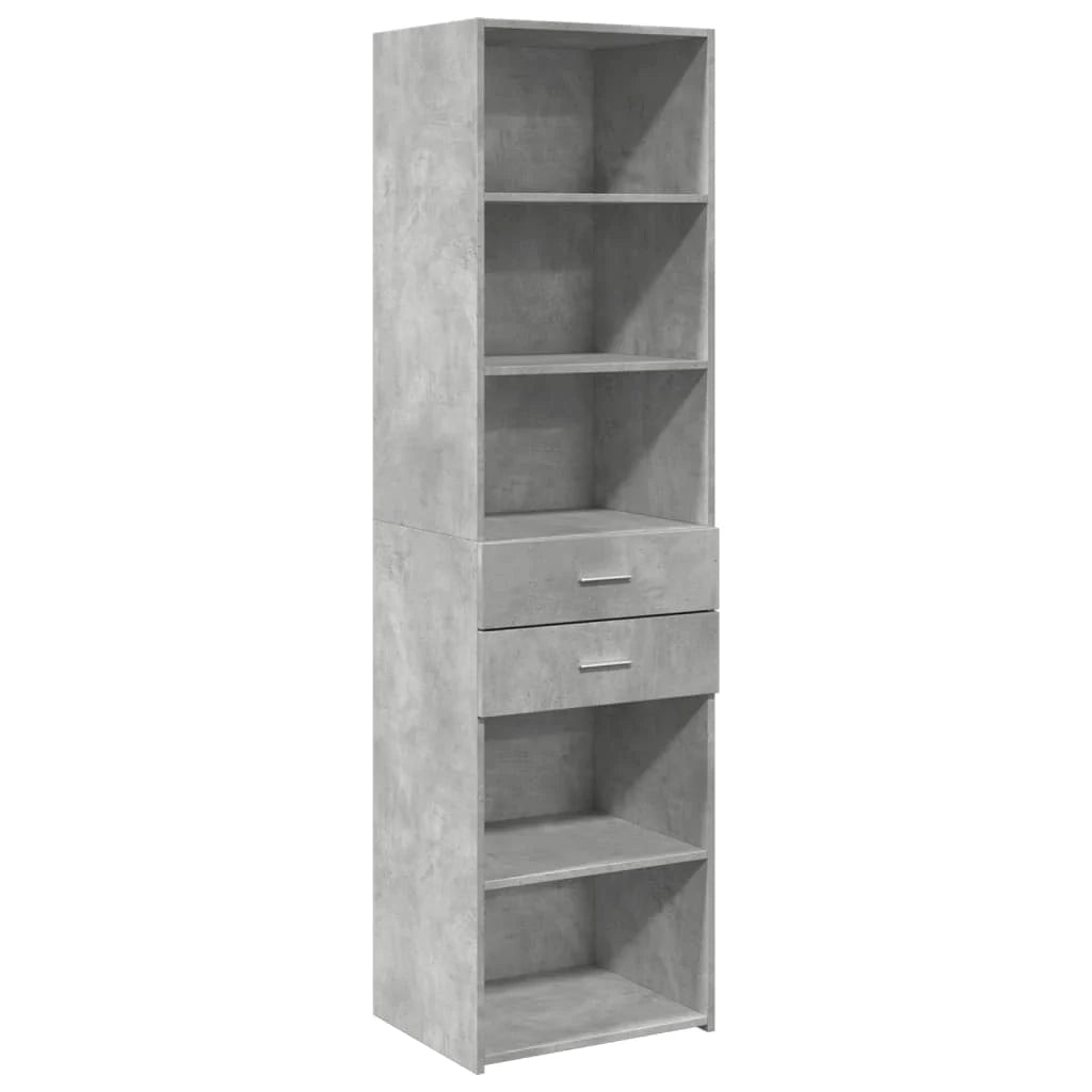 Buffet credenza cassettiera mobiletto mobile contenitore organizer cucina soggiorno salotto alto 50 x 42,5 x 185 cm legno ingegnerizzato grigio 02_0034450