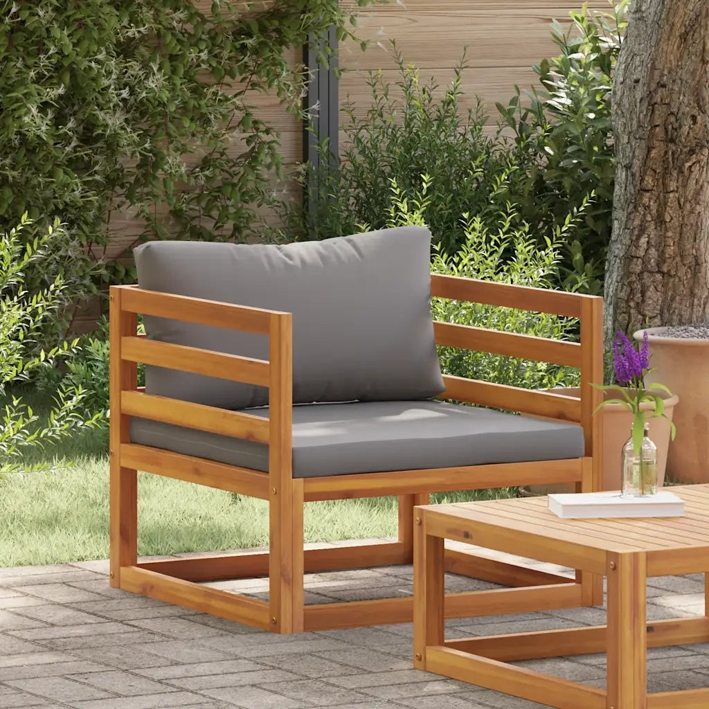 Sedia da Giardino con Cuscini Grigio Scuro Massello di Acacia CFW2744594