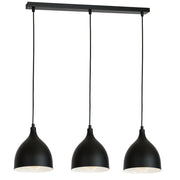 Lampada a sospensione nera Noak Classic 3 luci E27 Luminex