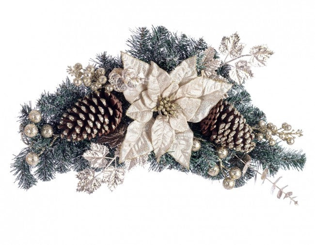 Sopraporta Dorette con Poinsettia Champagne (4 Pezzi)