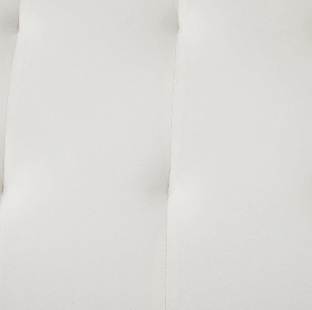 Divano letto 2 posti ULEVR 178x82x70 cm con schienale e braccioli regolabili, velluto bianco antico