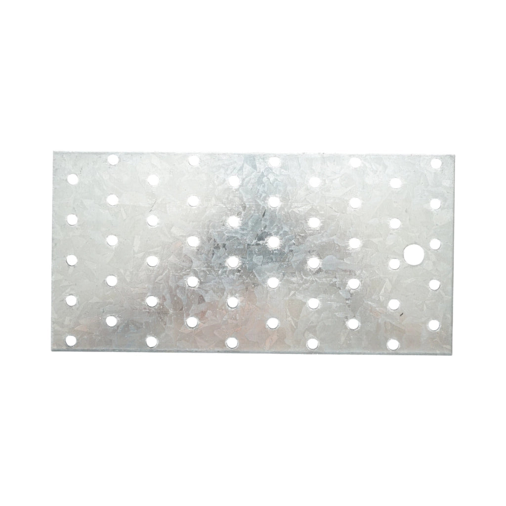 Piastra forata 100x200mm, spessore 2mm, acciaio zincato
