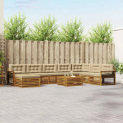 Set di divani da esterno con cuscino 9 pcs Naturale e Beige