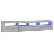 Mobile TV multimediale mensola TV credenza mobile TV sala da pranzo soggiorno camera da letto con luci LED Sonoma 210 x 35 x 40 cm grigio 02_0026811