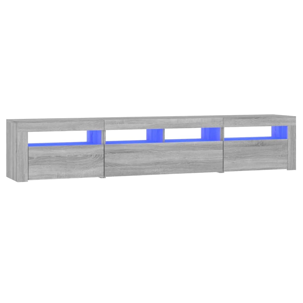 Mobile TV multimediale mensola TV credenza mobile TV sala da pranzo soggiorno camera da letto con luci LED Sonoma 210 x 35 x 40 cm grigio 02_0026811