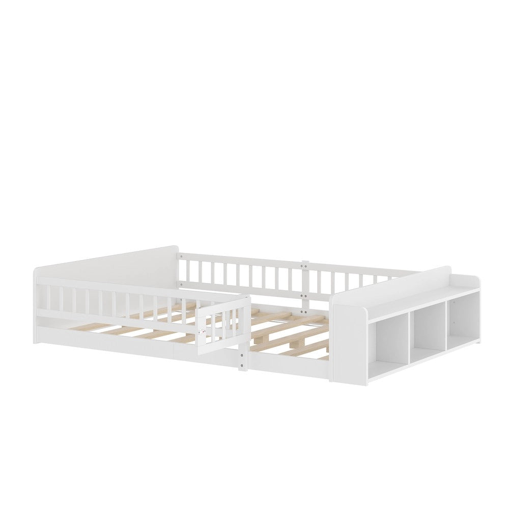 Letto Singolo in Legno di Pino con Contenitore ¨C MINIMAL ¨C Bianco 140x200