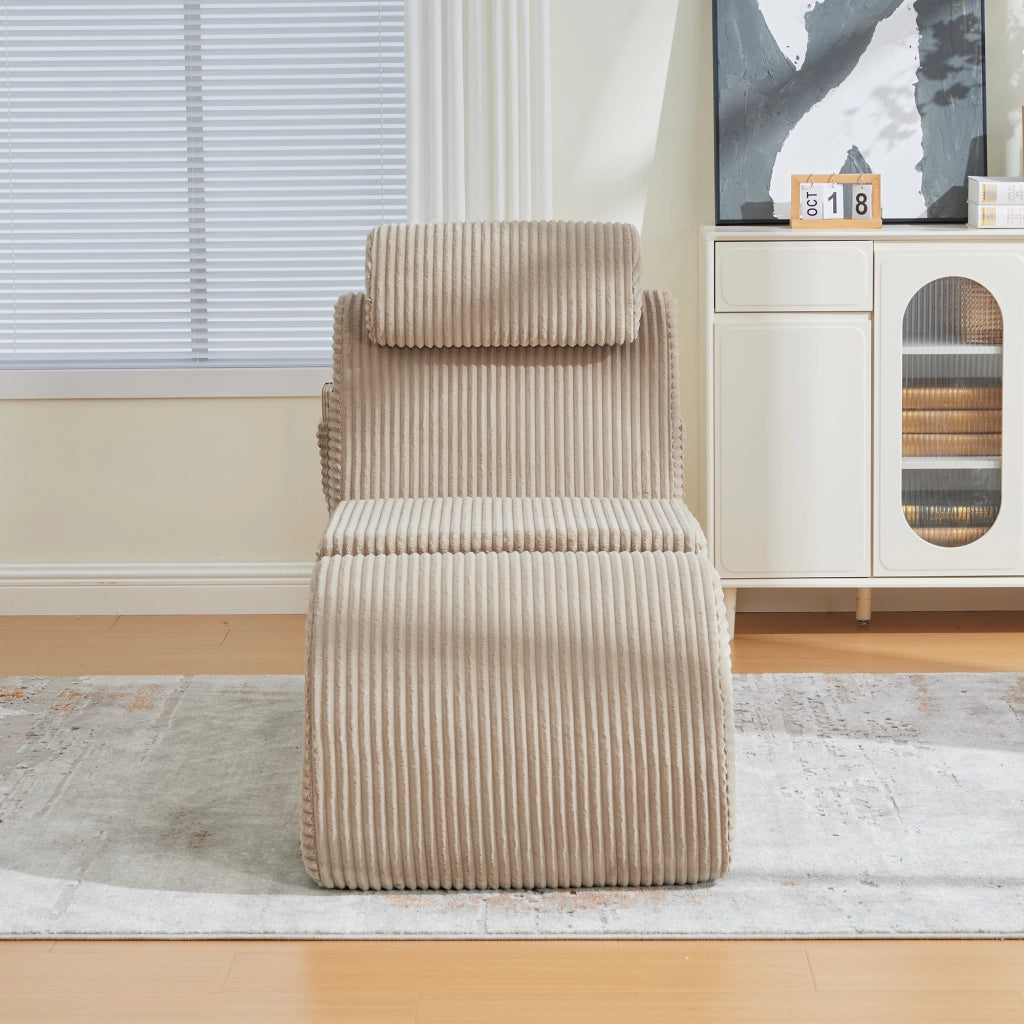 Poltrona Relax Ergonomica ¨C MINIMAL ¨C Tessuto Khaki con Tasca Laterale