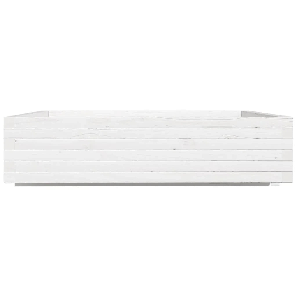 Fioriera rialzata per piante e fiori terrazza giardino 100 x 100 x 26,5 cm legno di pino massiccio bianco 02_0037255