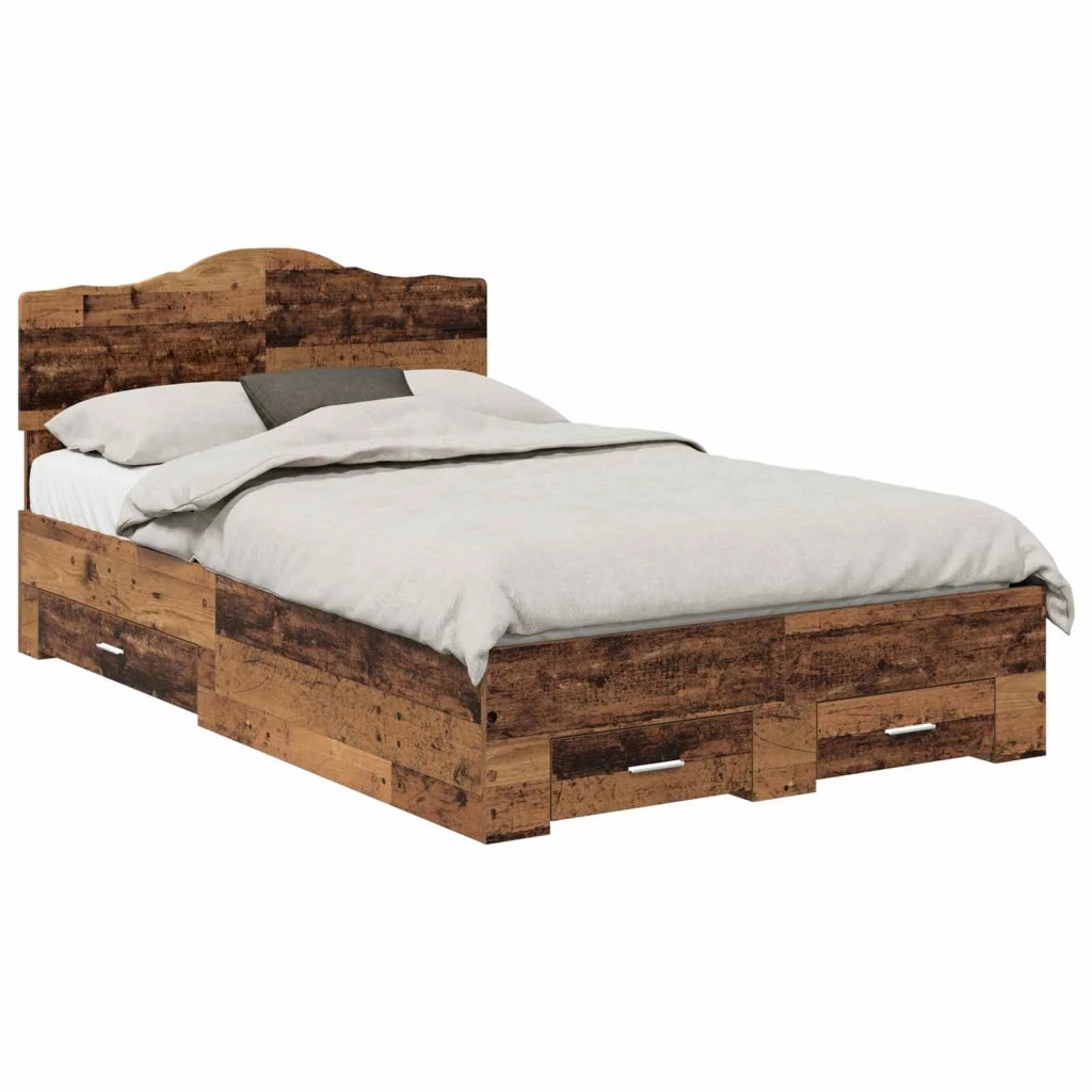 Struttura del letto con testiera Legno vecchio 120 x 190 cm