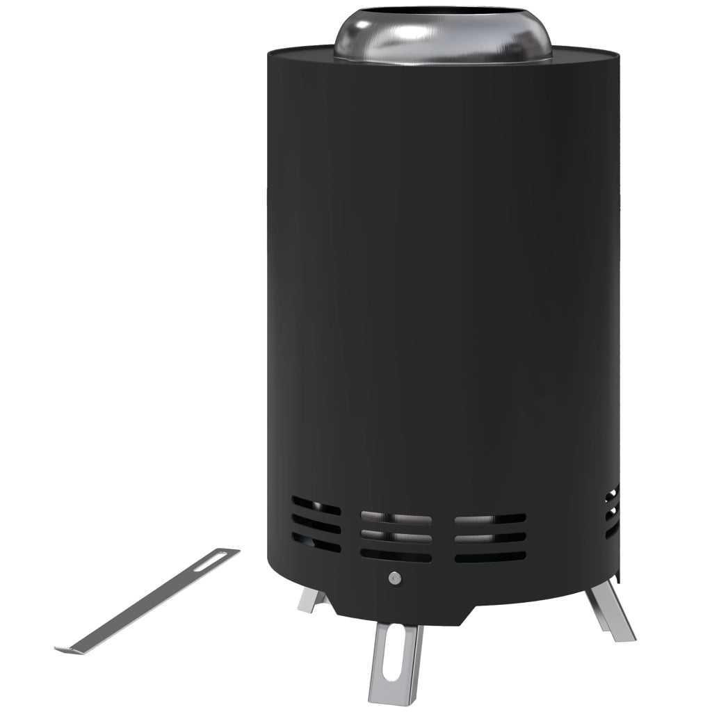 Bracere per esterno in acciaio inox con attizzatoio ¨C zephmum ¨C nero ?16x25cm