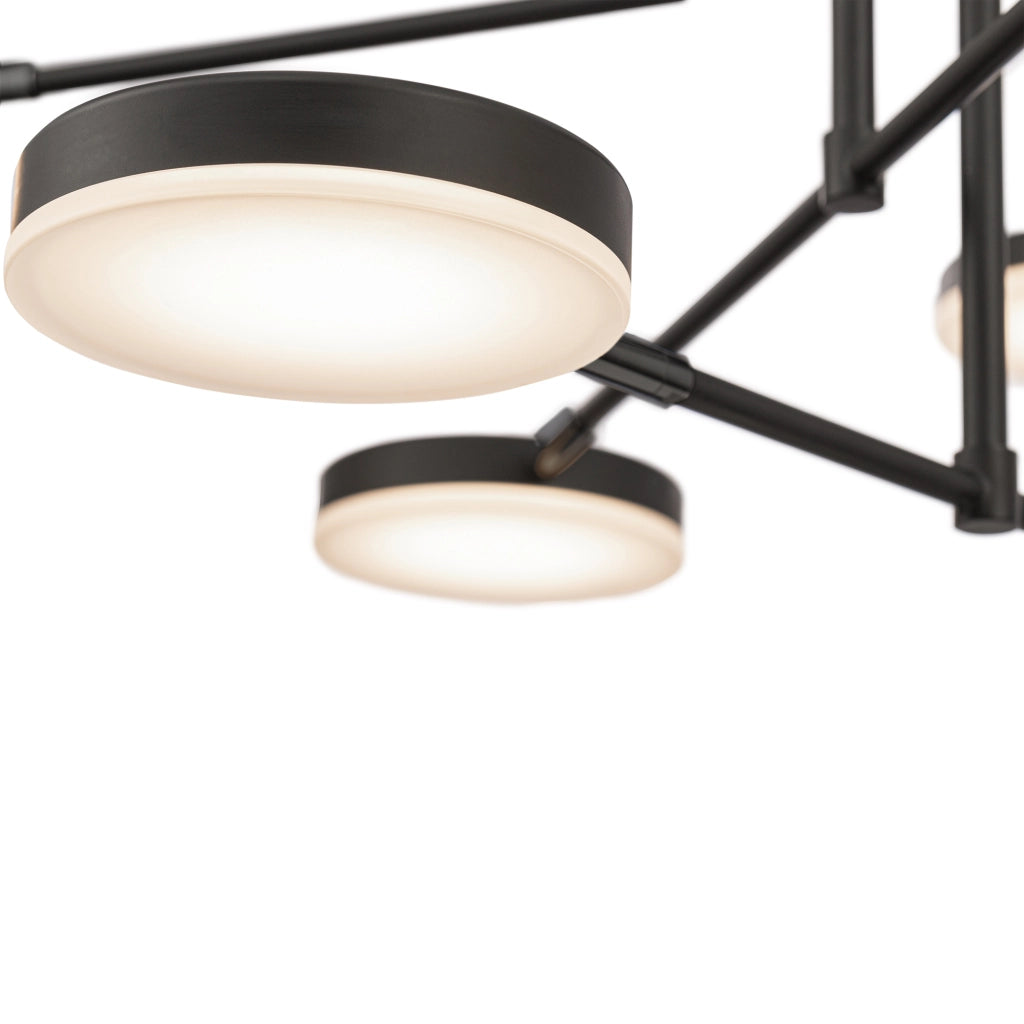 Maytoni Lampadario moderno Fad 6 luci LED integrato nero metallo acrilico