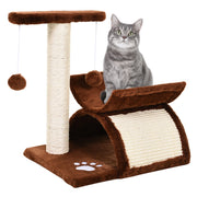 Albero tiragraffi per gatti con tunnel e mensola ¨C zephmum ¨C 43 cm marrone
