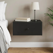 Mobiletto da notte a muro con cassetto Nero 49 x 34,5 x 20 cm 899127