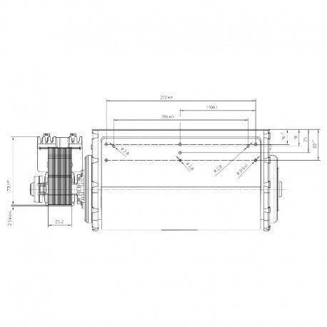 Ventola tangenziale EBM QLN65/0024A59-3025LH-81 Motore Sinistro