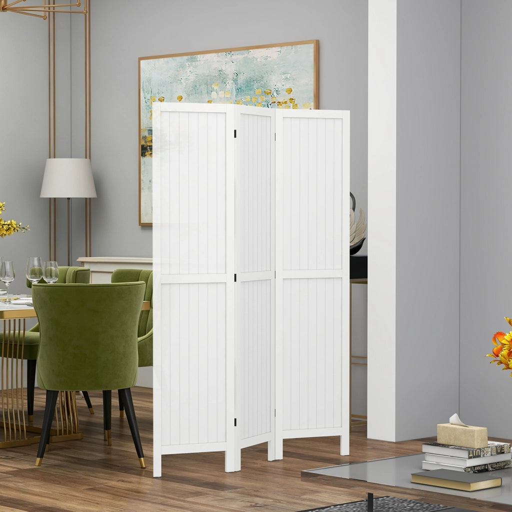 Paravento in legno a 3 ante pieghevole ¨C zephmum ¨C bianco 120x170 cm