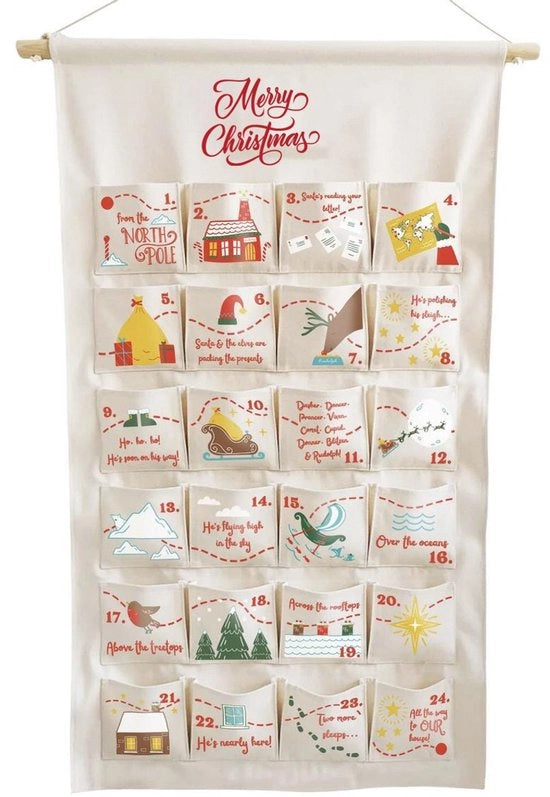 Calendario di conto per decorazioni natalizie, festa di Natale allegra, decorazione di vacanza, calendario ornamento, 50x85cm