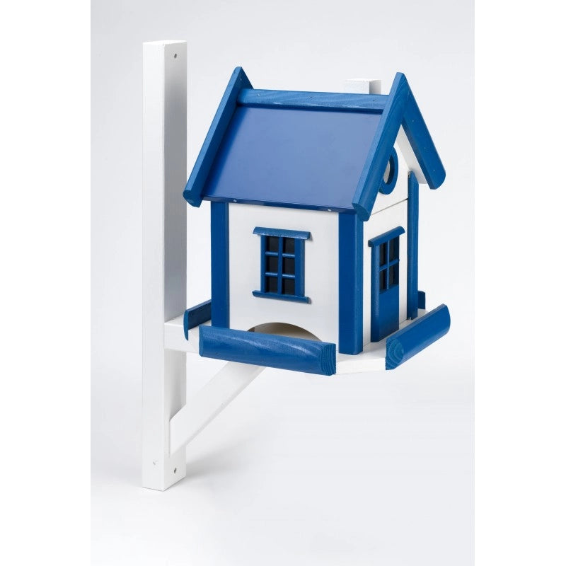 Nido per uccellini Swety azzurro in legno di conifera 25x25x28 cm - bird house con supporto parete outdoor