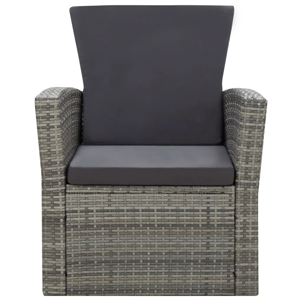 Set Divani da Giardino 4 pz con Cuscini in Polyrattan Grigio cod mxl 35278