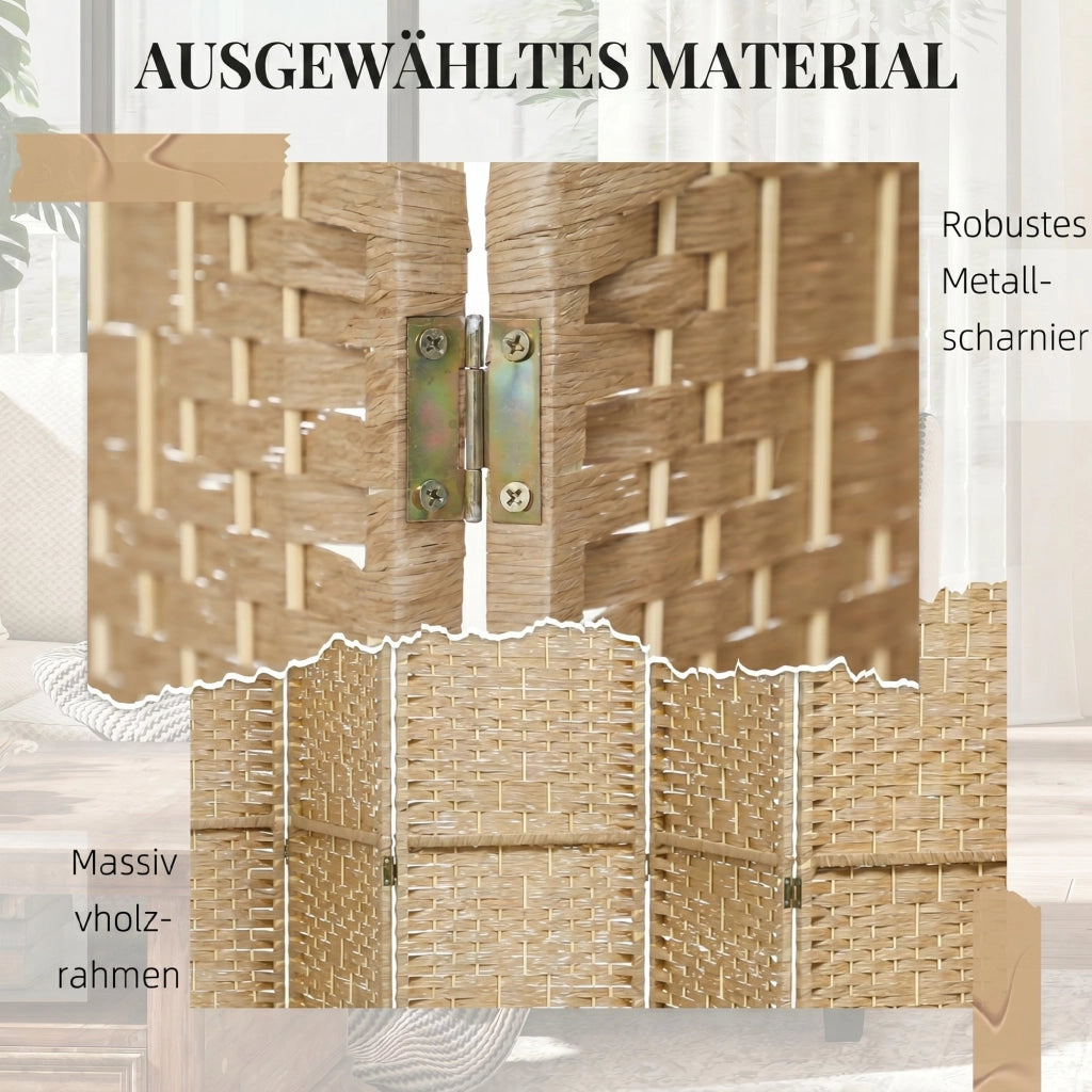 Paravento separatore ambienti in legno ¨C Xylo ¨C 8 pannelli pieghevoli 320x170 cm naturale