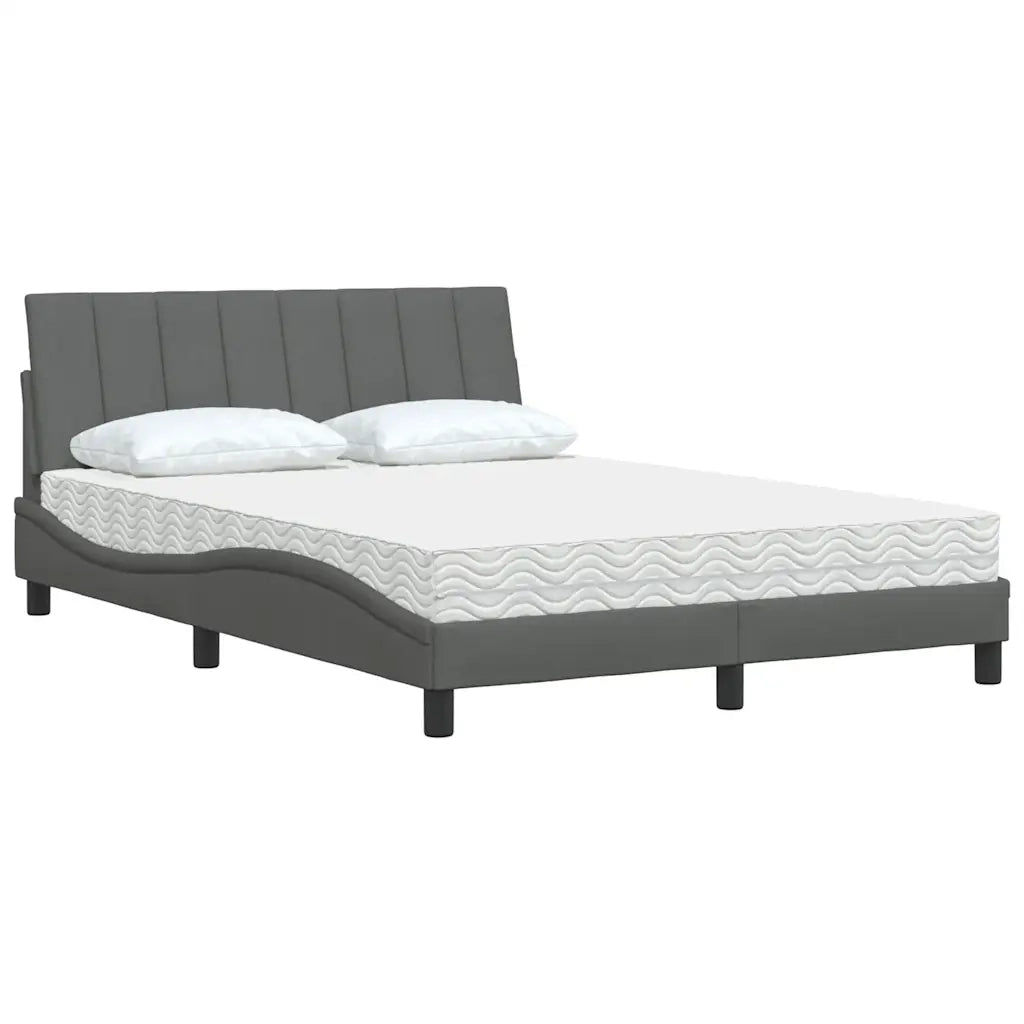 Letto con Materasso Hanko Grigio Scuro 120x200 cm Tessuto 3310518