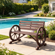 Panchina da giardino in legno stile rustico chic 105;5 x 59 x 75 cm; multicolore