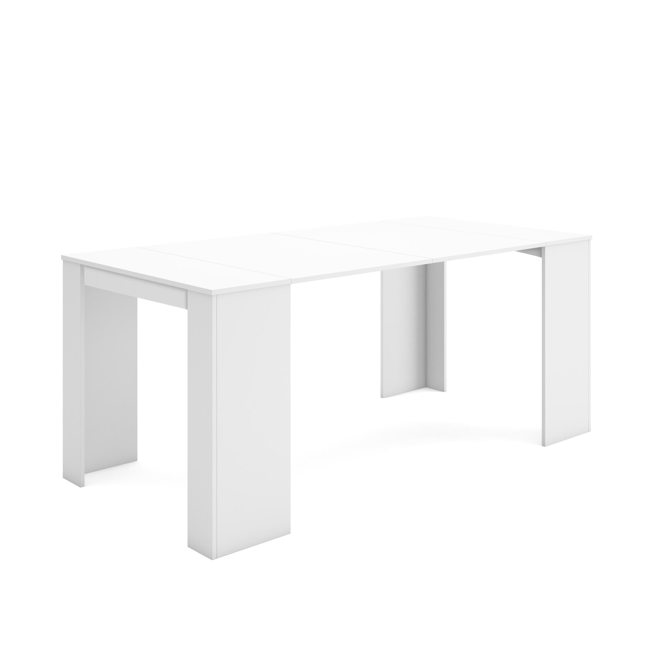 Consolle allungabile, 58 fino 180x90x77cm, Per 8 persone, Tavolo da pranzo, Bianco RF2534
