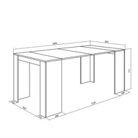 Consolle allungabile, 58 fino 180x90x77cm, Per 8 persone, Tavolo da pranzo, Bianco RF2534