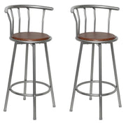 Set di 2 sgabelli da bar in legno marrone dal design moderno 1202010