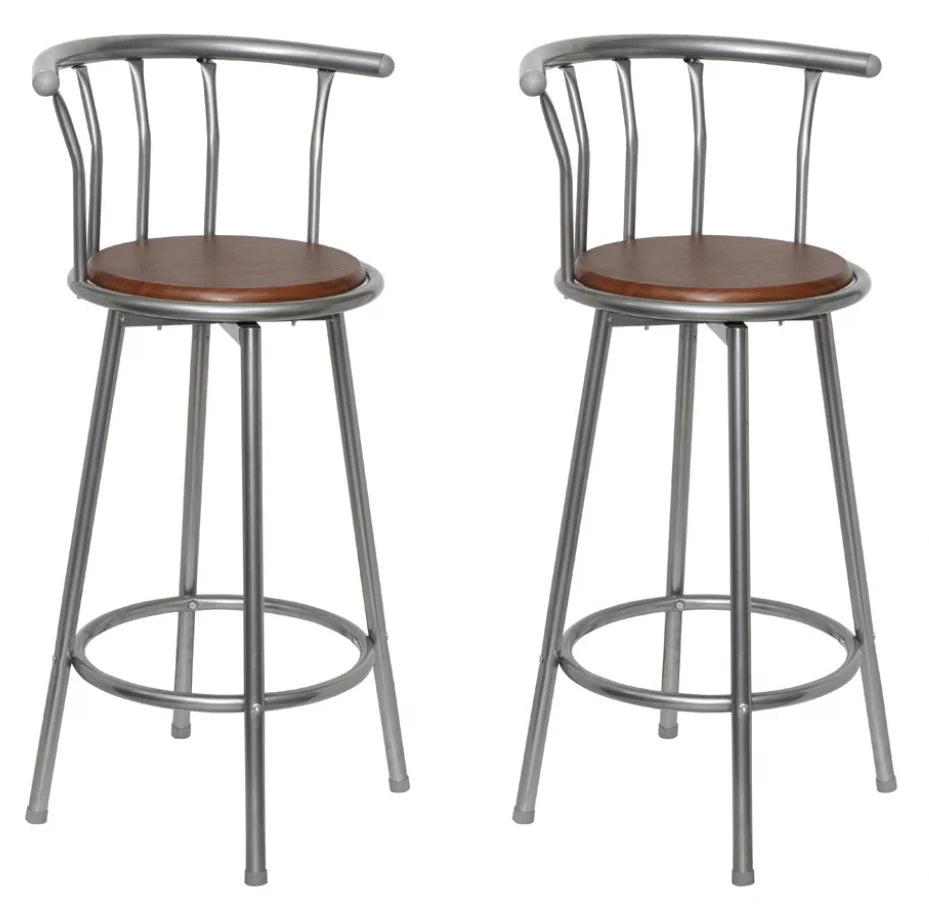 Set di 2 sgabelli da bar in legno marrone dal design moderno 1202010