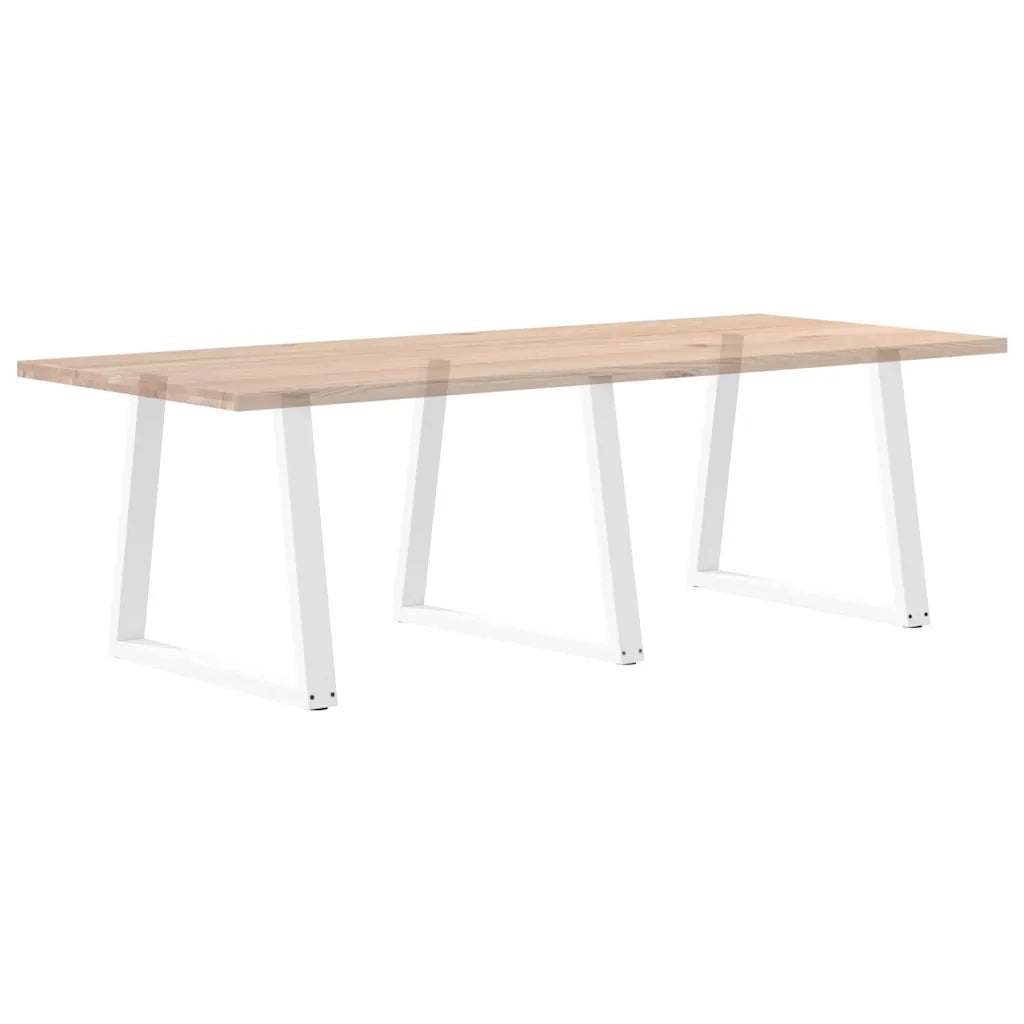 Gambe per tavolo da pranzo a forma di V 3 pz bianche 80x(72-73,3) cm in acciaio