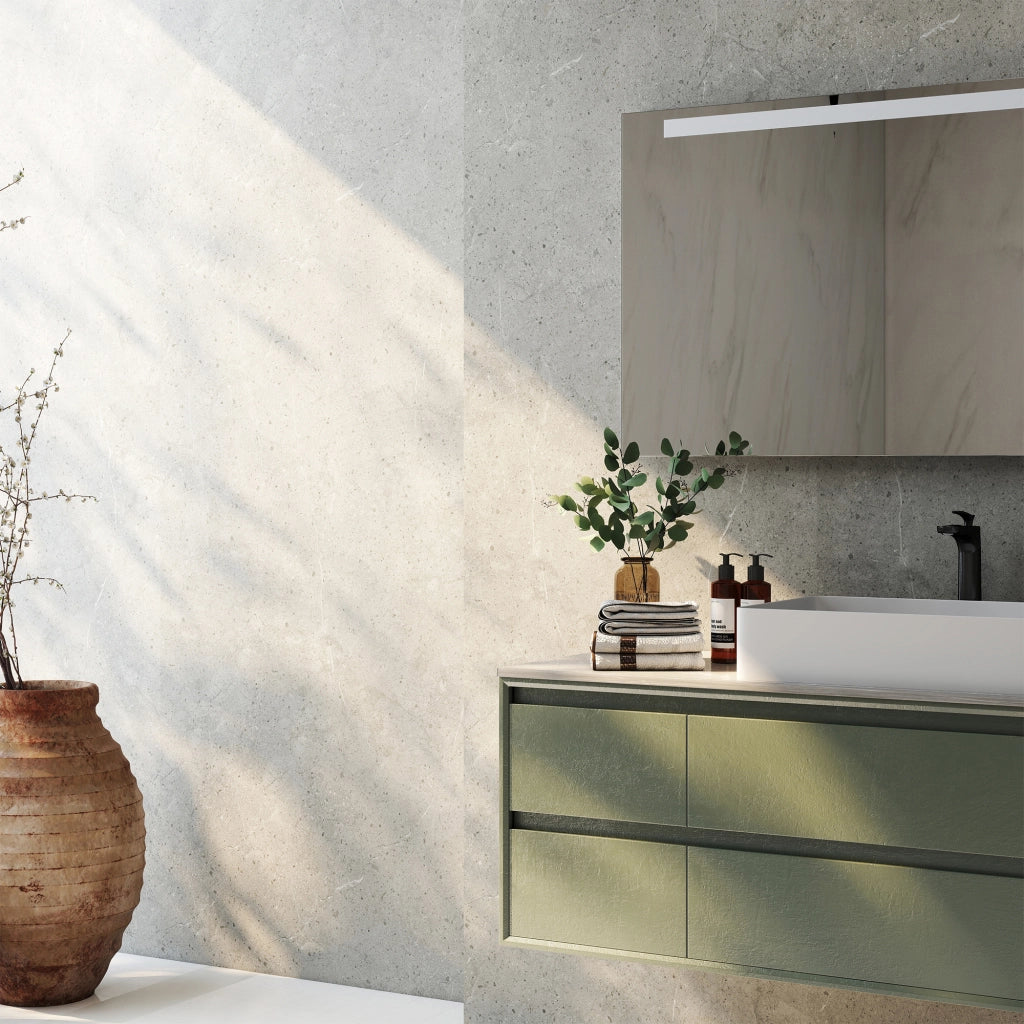 Set Bladel di 4 Pannelli Decorativi in PVC per Parete - Effetto Pietra Concrete Grey [neu.haus]