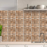 Deco tegellijm per 32 pezzi per bagno, decorativi per pavimento in stile mattonella per cucina, sala da pranzo e bagno, pellicola per pavimento / 15 x 15 cm / T1058