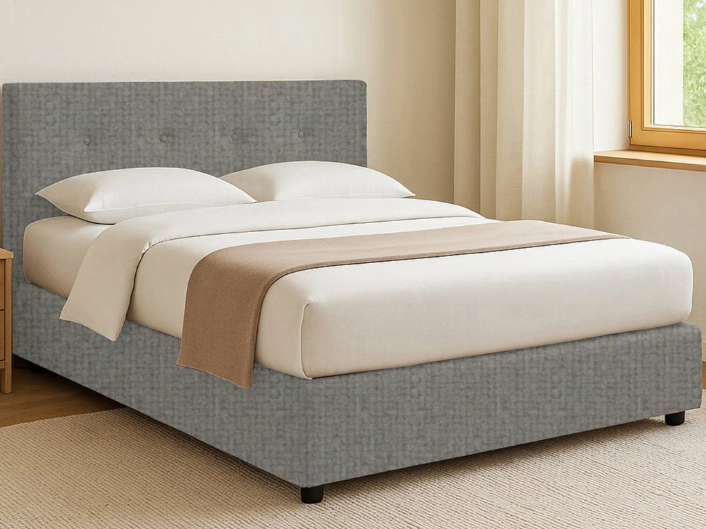 Chichester, Letto Singolo Sfoderabile Made in Italy, Grigio Cenere