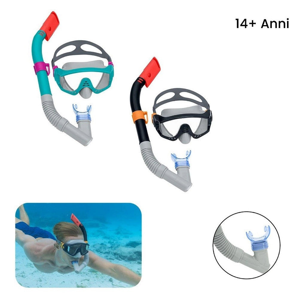 Trade Shop - Set Snorkeling Spark Wave Subacqueo Maschera Boccaglio 14+ Anni Assortito 24068 -