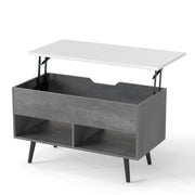 Tavolino da caffè sollevabile 80 x 40 x 58 cm con vano portaoggetti nascosto design moderno per soggiorno legno ingegnerizzato grigio 20_0013799