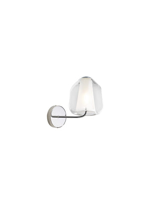 Applique Contemporanea Double Skin Beta Metallo Cromo Vetro Trasp. 1 Luce E27