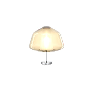 Lampada Contemporanea Double Skin Alpha Metallo Cromo Vetro Ambra 1 Luce E27