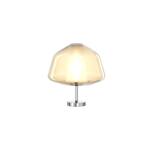 Lampada Contemporanea Double Skin Alpha Metallo Cromo Vetro Ambra 1 Luce E27