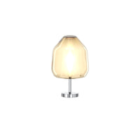 Lampada Contemporanea Double Skin Beta Metallo Cromo Vetro Ambra 1 Luce E27
