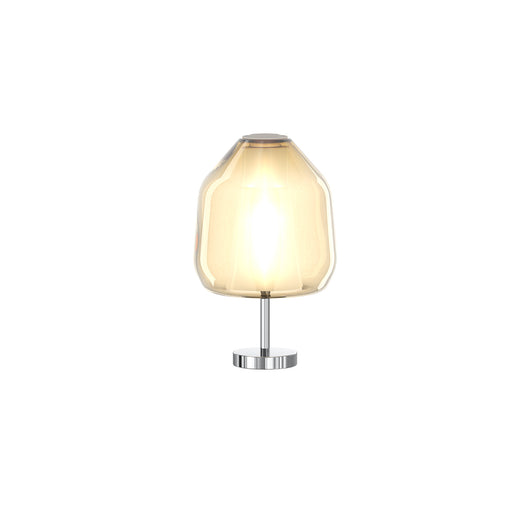 Lampada Contemporanea Double Skin Beta Metallo Cromo Vetro Ambra 1 Luce E27