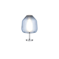 Lampada Contemporanea Double Skin Beta Metallo Cromo Vetro Blu 1 Luce E27