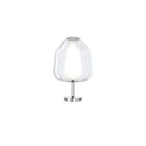 Lampada Contemporanea Double Skin Beta Metallo Cromo Vetro Trasp. 1 Luce E27